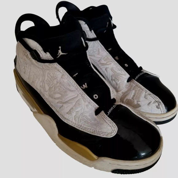 EUC Nike Air Jordan DUB Zero Black/White-Metallic Gold 311047-005 Size 7Y - Picture 5 of 12